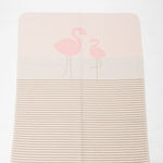 Couverture Flamant rose broderie offerte