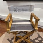 Fauteuil Metteur en scène personnalisé toile basque gris rayé (photo 2/2)