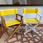 Fauteuil Metteur en scène personnalisé toile basque jaune