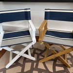 Fauteuil Metteur en scène personnalisé toile basque bleu