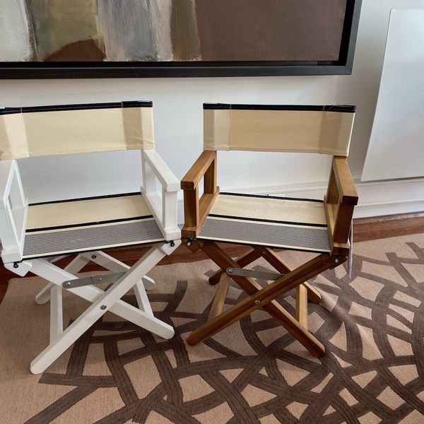 Fauteuil Metteur en scène personnalisé toile basque marine (photo 1/1)