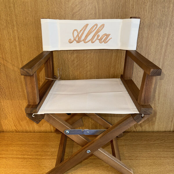 Fauteuil Metteur en scène personnalisé toile blanc cassé (photo 1/3)