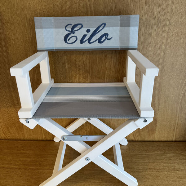 Fauteuil Metteur en scène personnalisé toile basque Ciel (photo 1/2)
